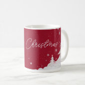 Happy Christmas – Festive Holiday Ruby Red Mug コーヒーマグカップ (正面右)