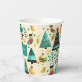 Happy Christmas – Festive Trees & Reindeer 紙コップ (左)