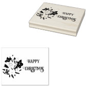 Happy Christmas Floral Rubber Stamp ラバースタンプ (押印)