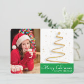 Happy Christmas & New Year Greetingsフォトカード シーズンカード (スタンド正面)