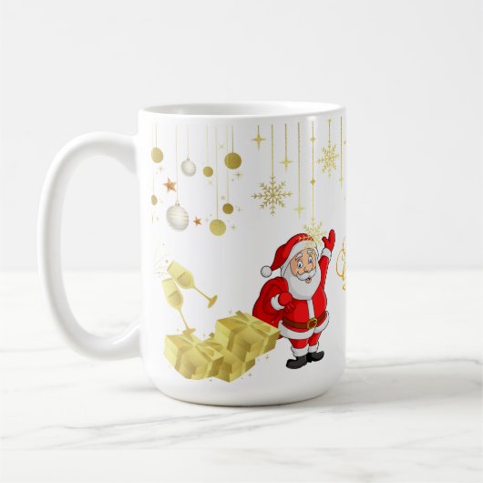 Happy Christmas & New Year Mug コーヒーマグカップ (左)