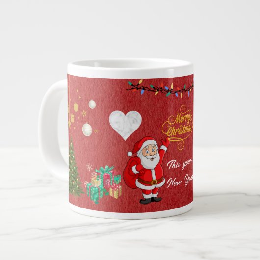 Happy Christmas & New Year Mug ジャンボコーヒーマグカップ (正面左)