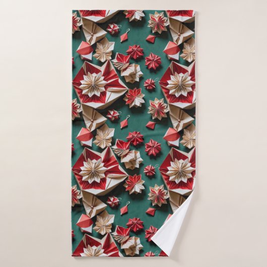 Happy Christmas origami handicrafts11 - Bath Towel バスタオル (バスタオル)