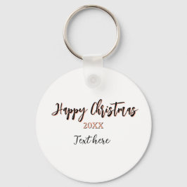 Happy Christmas peach black year name details holi キーホルダー
