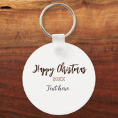 Happy Christmas peach black year name details holi キーホルダー (裏面)