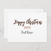 Happy Christmas peach black year name details holi シーズンポストカード (正面/裏面)