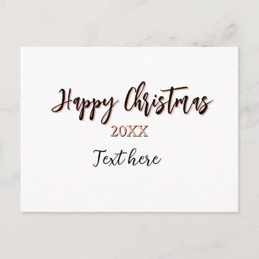 Happy Christmas peach black year name details holi シーズンポストカード (正面)