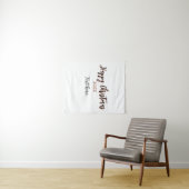 Happy Christmas peach black year name details holi タペストリー (インサイチュ(横))