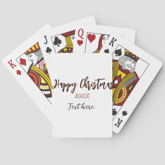 Happy Christmas peach black year name details holi トランプ (裏面)