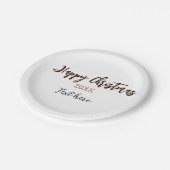 Happy Christmas peach black year name details holi ペーパープレート (アングル)