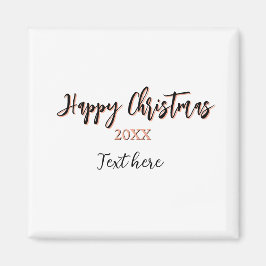 Happy Christmas peach black year name details holi マグネット