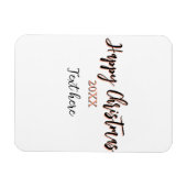 Happy Christmas peach black year name details holi マグネット (横)