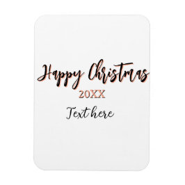 Happy Christmas peach black year name details holi マグネット