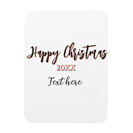 Happy Christmas peach black year name details holi マグネット (縦)