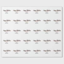 Happy Christmas peach black year name details holi ラッピングペーパー