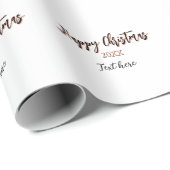 Happy Christmas peach black year name details holi ラッピングペーパー (ロールコーナー)
