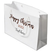 Happy Christmas peach black year name details holi ラージペーパーバッグ (裏面アングル)