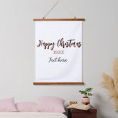 Happy Christmas peach black year name details holi 吊り下げ型タペストリー (寝室)