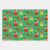 Happy Christmas Personalize Name 予測できな Bird 3 ラッピングペーパーシート (正面2)