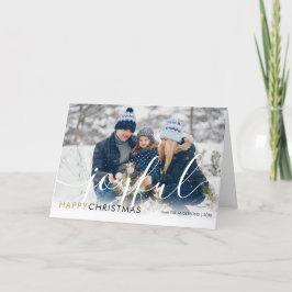 Happy Christmas Photo モダン Script Greetings シーズンカード