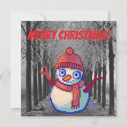 Happy Christmas, pixelart, Pixel Art カード (正面)