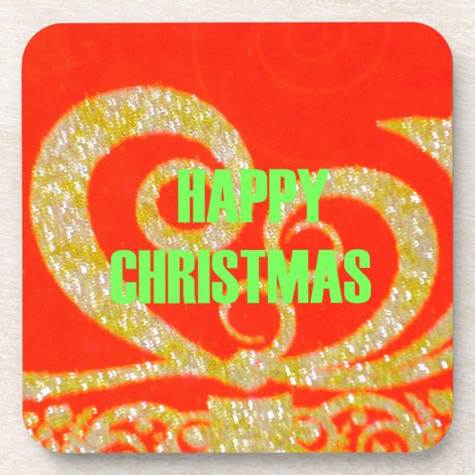 Happy Christmas Redと金ゴールド・コレクション。 コースター (正面)