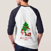 Happy Christmas Santa's and Tree's T-Shirt Tシャツ (裏面)