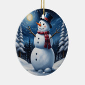 Happy christmas snowman セラミックオーナメント (右)