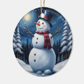 Happy christmas snowman セラミックオーナメント (左)