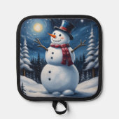 Happy christmas snowman 鍋敷き (正面)