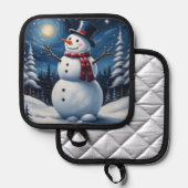 Happy christmas snowman 鍋敷き (正面/裏面)