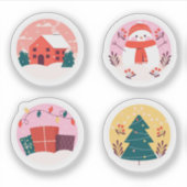 Happy christmas sticker collection シール (正面)