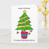 Happy Christmas to Pizza Delivery Driver カード (黄色い花)