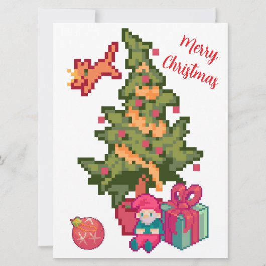 Happy Christmas tree, gnoom, pixelart, Pixel Art  カード (正面)