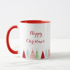 Happy Christmas Tree Row Mug マグカップ