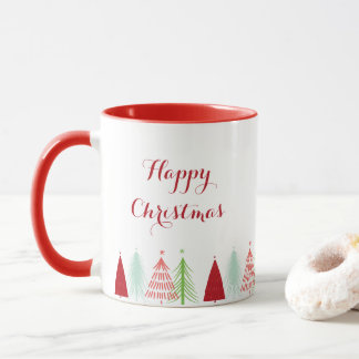 Happy Christmas Tree Row Mug マグカップ