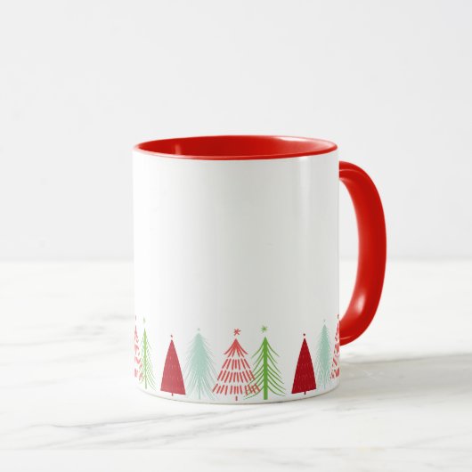 Happy Christmas Tree Row Mug マグカップ (正面右)