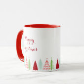 Happy Christmas Tree Row Mug マグカップ (正面左)
