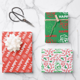 HAPPY Christmas Variety Wrapping Paper ラッピングペーパーシート