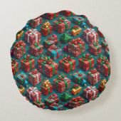 Happy Christmas wrapped gifts 10 - Round Pillow ラウンドクッション (裏面)