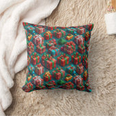 Happy Christmas wrapped gifts 10 - Throw Pillow クッション (ブランケット)