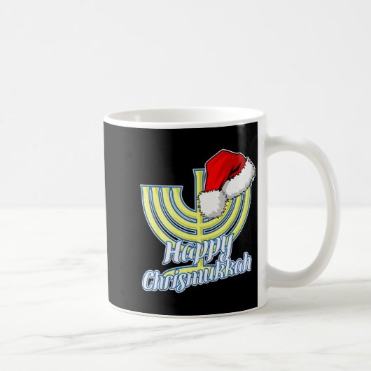 Happy Christmukkah Hanukkah Christmas コーヒーマグカップ (右)