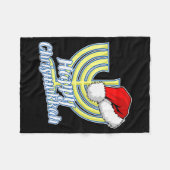 Happy Christmukkah Hanukkah Christmas フリースブランケット (正面(横))