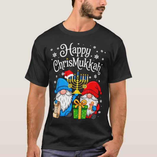 Happy Christmukkah Hanukkah Christmas Gnome Xmas F Tシャツ (正面)