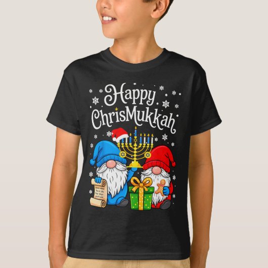 Happy Christmukkah Hanukkah Christmas Gnome Xmas F Tシャツ (正面)