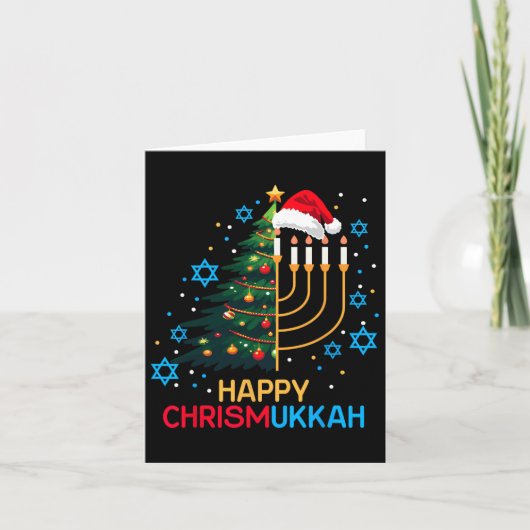 Happy Christmukkah Merry Christmas Hanukkah Jewish カード (正面)