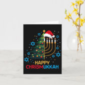 Happy Christmukkah Merry Christmas Hanukkah Jewish カード (黄色い花)