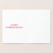 Happy Christukkah red int. letters – シルバー/金ゴールド 箔カード (内部)
