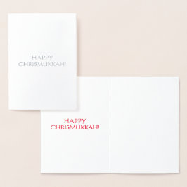 Happy Christukkah red int. letters – シルバー/金ゴールド 箔カード