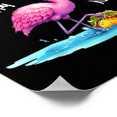 Happy cinco de mayo flamingo design with taco  ポスター (角)